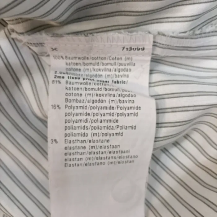 Chemise rayée Basler à col contrastant gris, manches longues, taille 42 A1181 - photo numéro 9