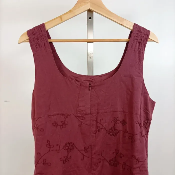 Robe brodée fleurs prune Amarante Plus Taille 42 A826 - photo numéro 6