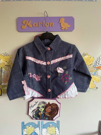 Veste bleu à motifs, taille 18 mois