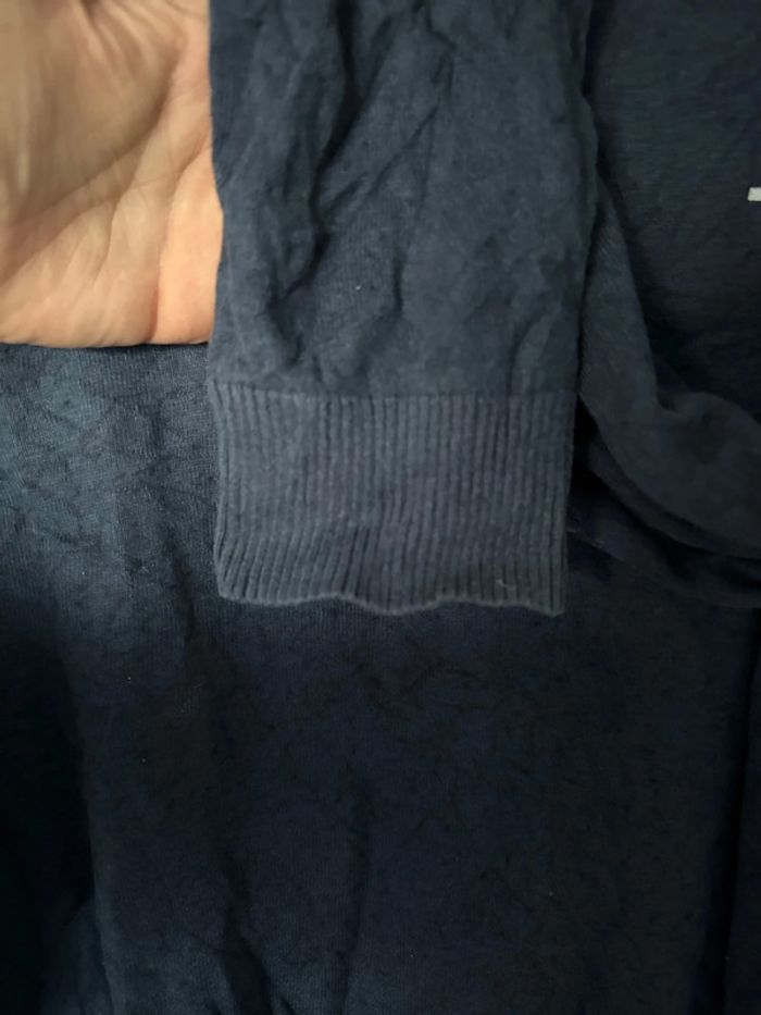 Pull col V Tommy Hilfiger – Taille XL – Coton & cachemire – Bleu marine - photo numéro 5