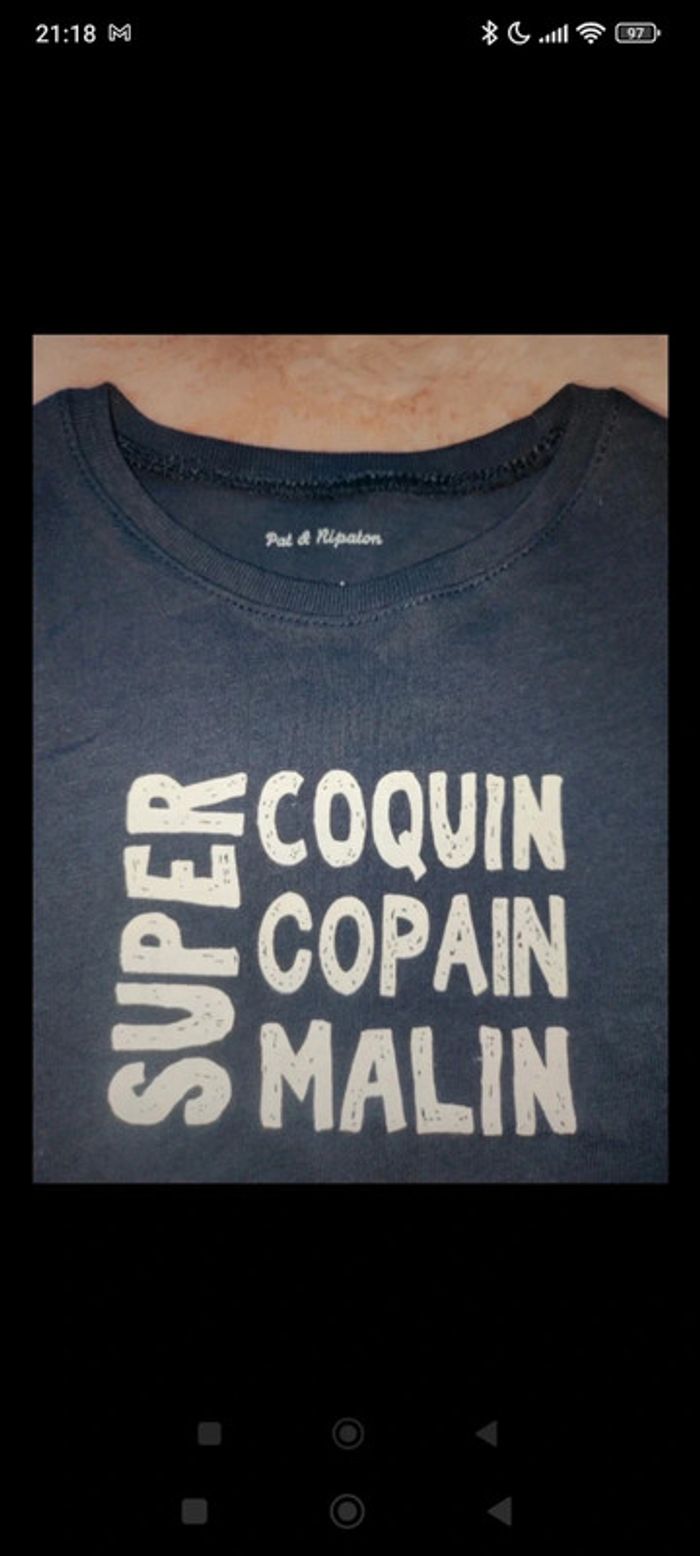 T shirt  neuf super coquin super copain super malin pat et ripaton - photo numéro 4