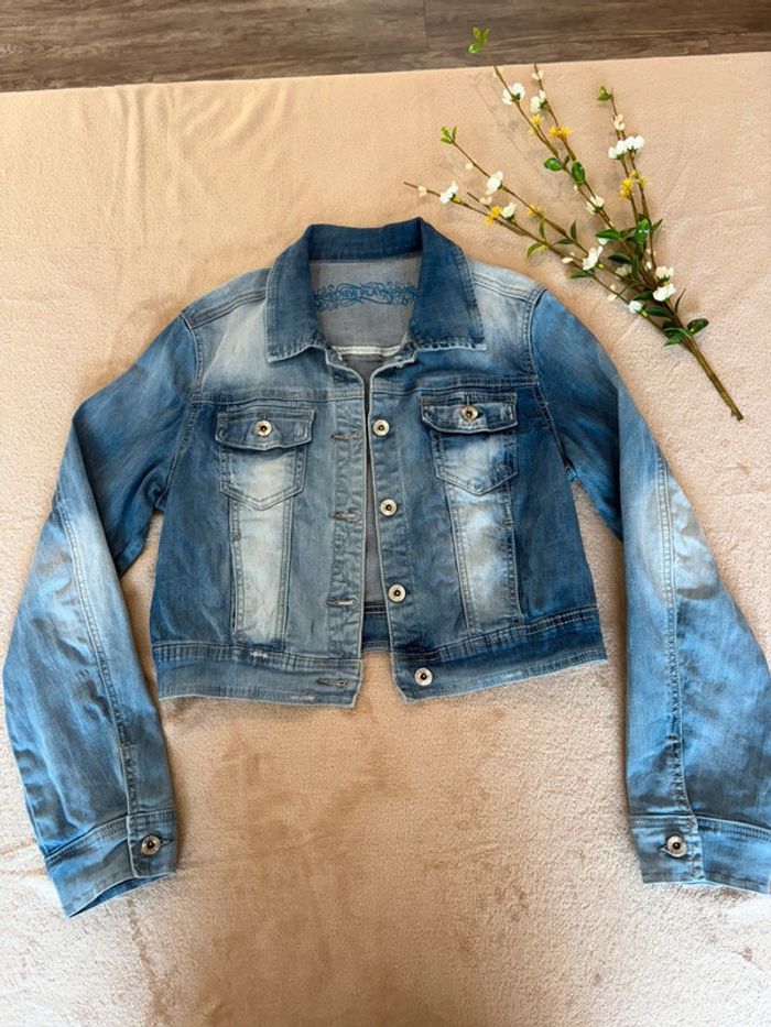 Veste courte en jean femme 40