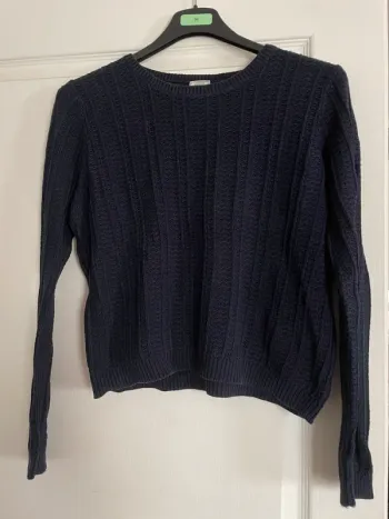Pull en maille bleu marine