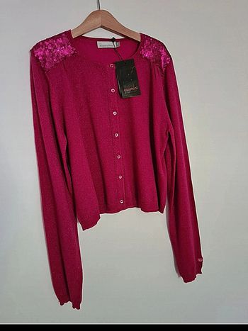 Gilet rose framboise neuf 12 ans