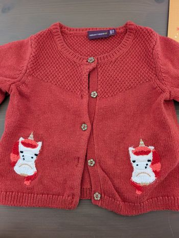 Gilet rouge licorne sergent major 9 mois