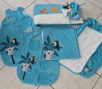 NEUFS !!🥰👌🤩😍SUPERBE GROS LOT😍sublime ensemble: tour de lit ,Gigoteuses T 1 et 2,  plaid, housse pour matelas à langer, jeu   spirale🤩👌👌🎉🎉