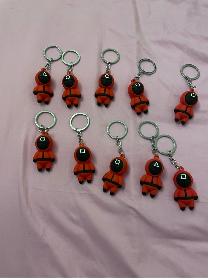 Lot de 10 porte clé squid game