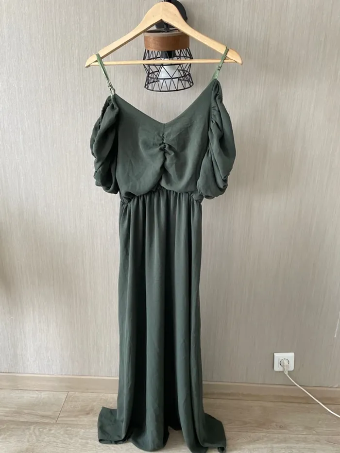 Robe longue kaki