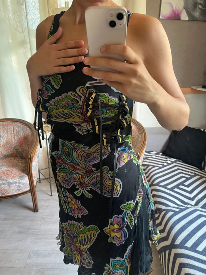 Robe corset capri asymétrique coquette vintage bohème champêtre country western - photo numéro 3