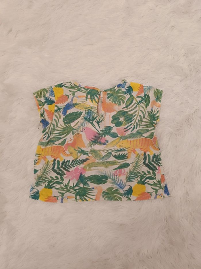 T-shirt jungle à manches courtes T. 18 - 24 mois Zara BabyGirl - photo numéro 3