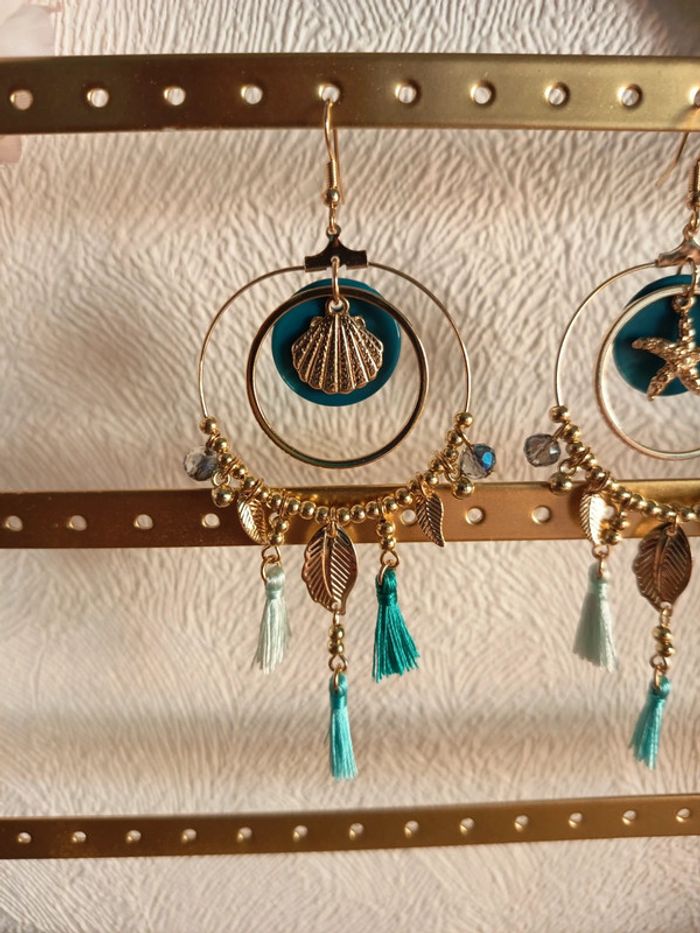 Boucles d’oreilles pendantes – Style marin bohème - photo numéro 2