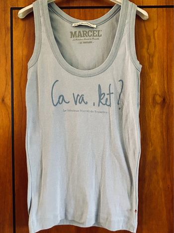 Débardeur bleu clair Marcel