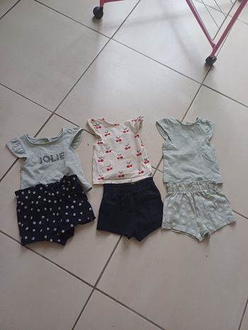 Lot 3 ensembles 2 pièces bébé filles
