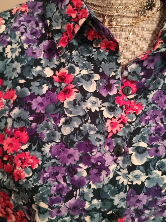 Chemise à fleurs, Cerise Blue - photo numéro 3