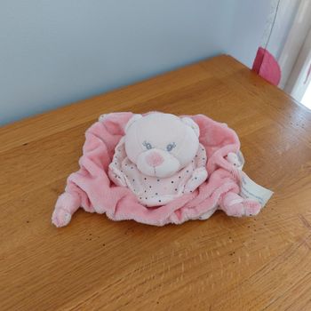 Doudou plat ours collerette Kimbaloo