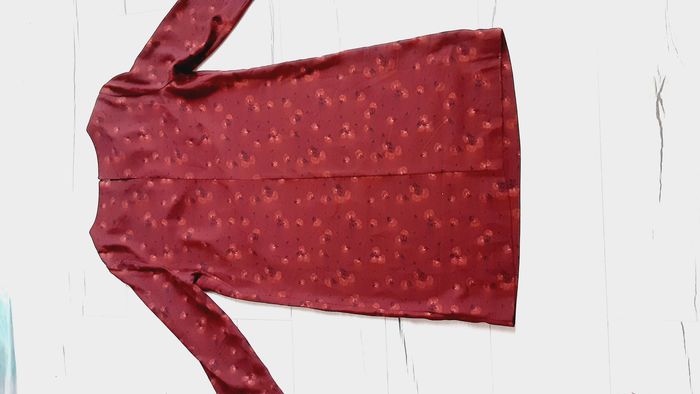 Vêtement femme robe mi longue large bordeaux Camaïeu taille 38 - photo numéro 4