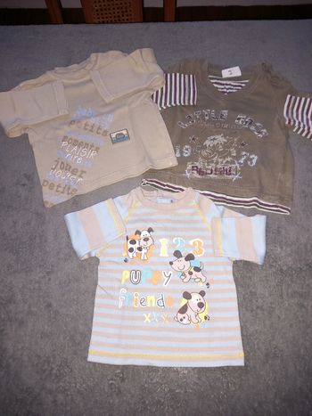 Lot de 3 tee-shirts manches longues 6 mois