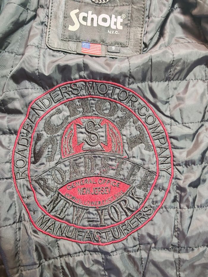 Blouson en cuir matelassé Schott NYC taille S - photo numéro 4