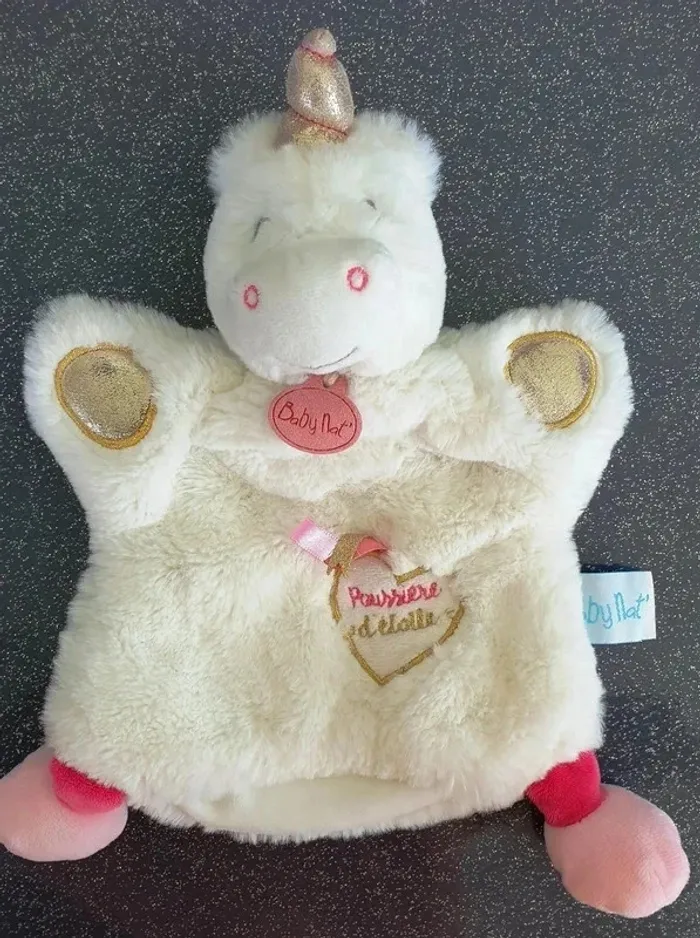 Doudou marionnette Licorne - Baby Nat
