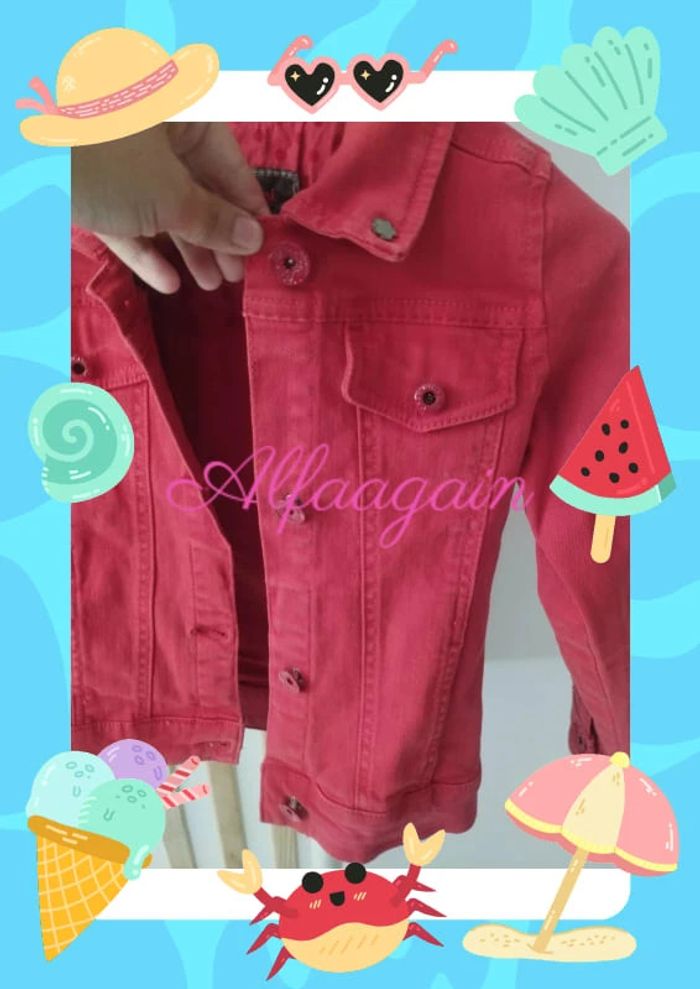 Veste en jean orange catimini 5/6ans neuve - photo numéro 2