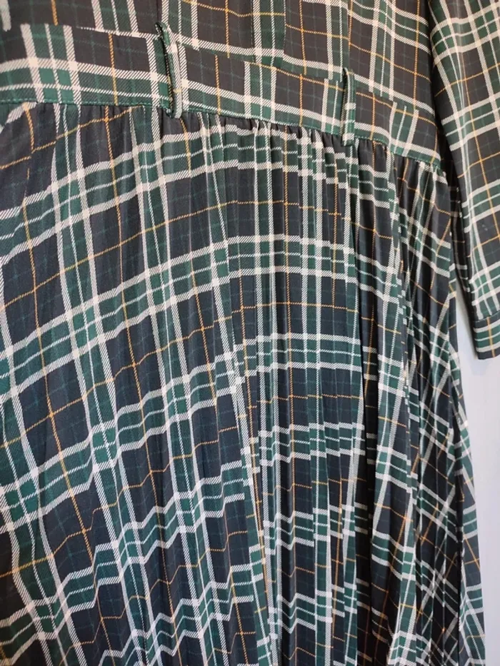 Robe longue à carreaux verte 🌿 style cottagecore - photo numéro 3