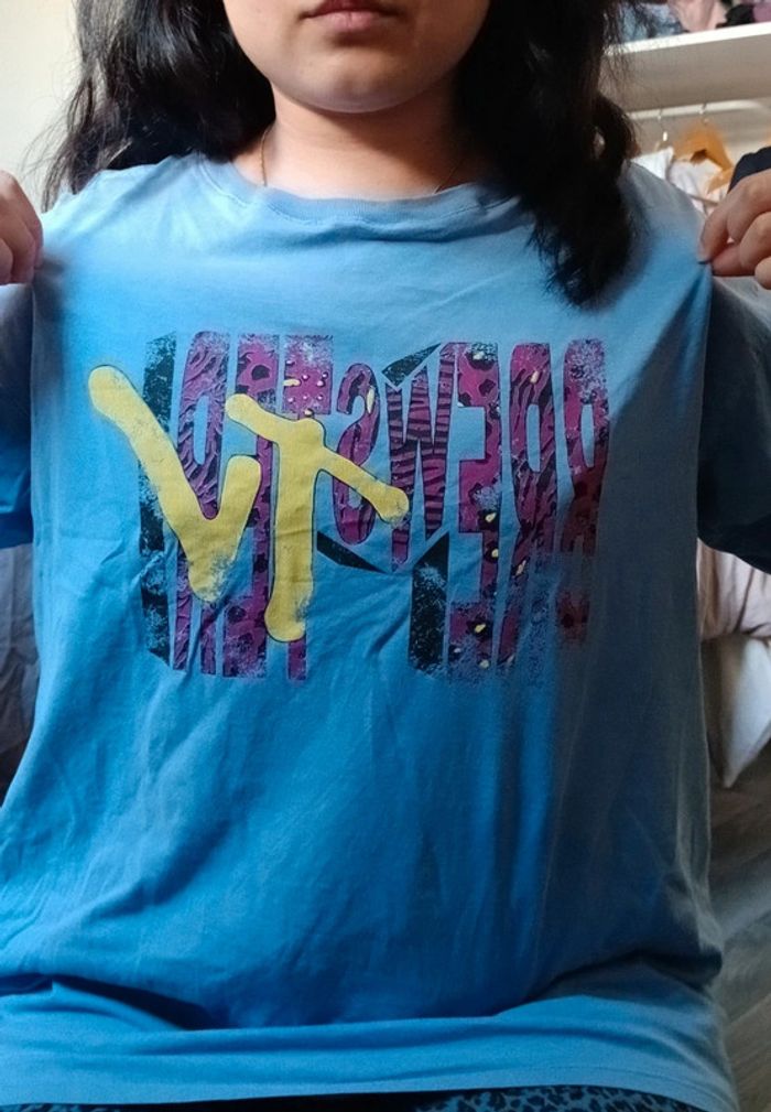 Tee-shirt vintage loose bleu - photo numéro 2