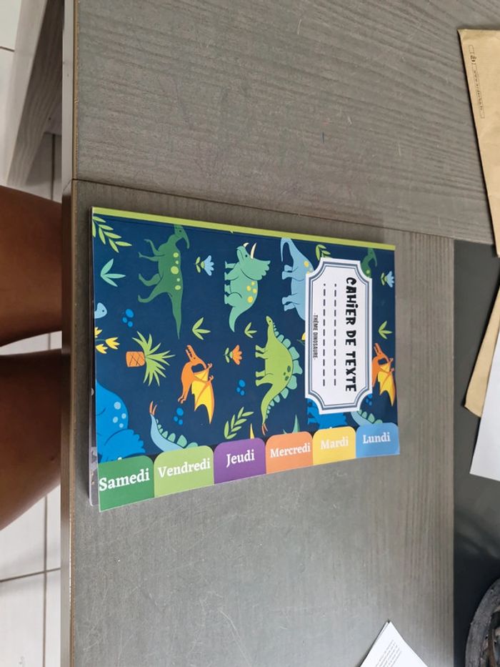 Cahier de texte enfant thème dinosaures