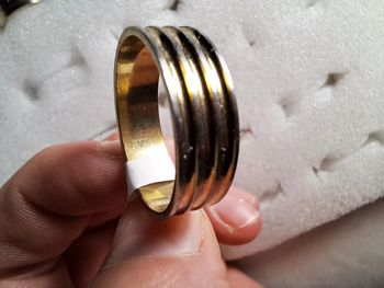 Bague acier inoxydable dorées