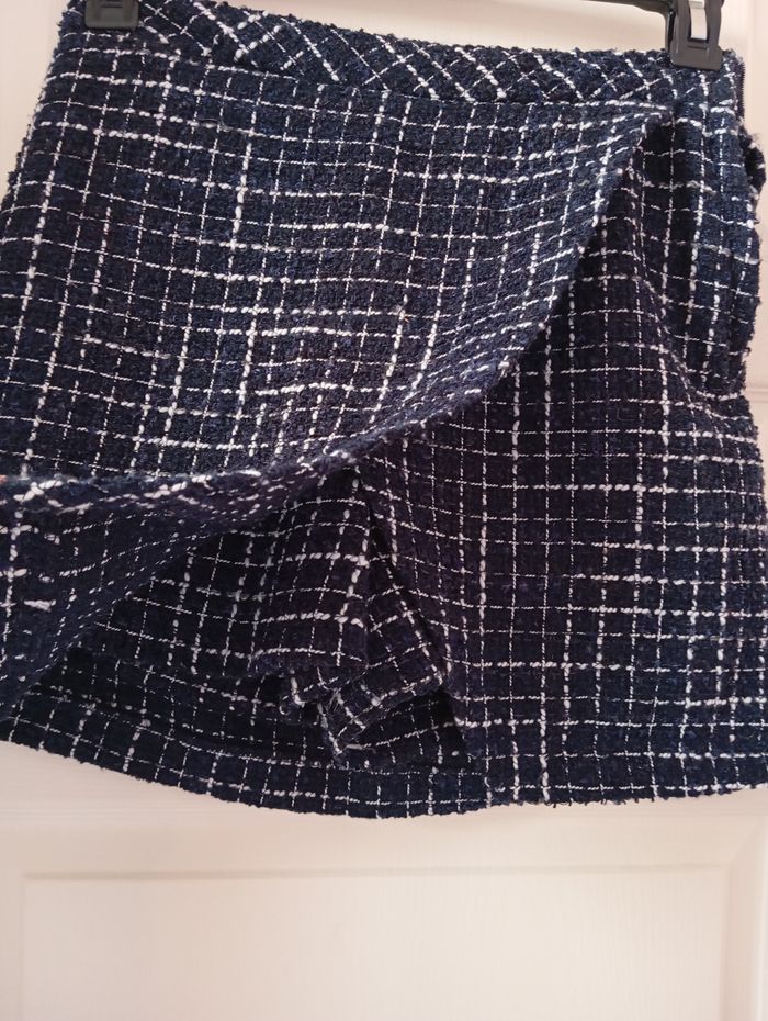 Jupe-short tweed bleu marine – Mosquitos La Halle – Taille 36 - photo numéro 2