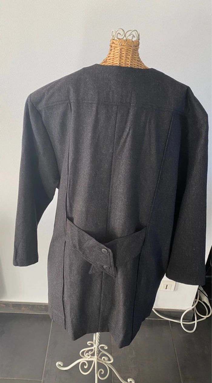 Veste vintage 100 % laine gris anthracite taille 40 - photo numéro 6