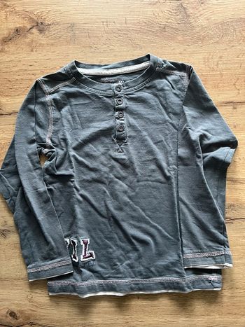 T-shirt manches longues garçon, gris, couture, rose, tout simplement 5 ans