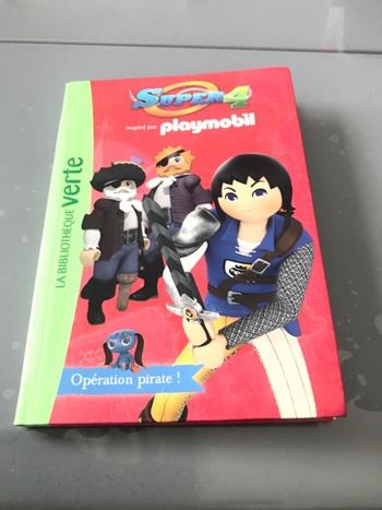 Livre Super 4 Playmobil Opération Pirate bibliothèque verte