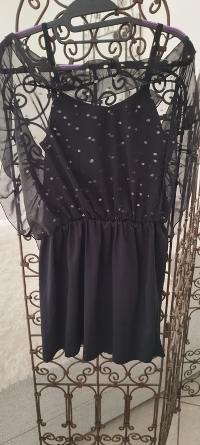 Robe noire et dorée en voile avec doublure très bon état - photo numéro 8