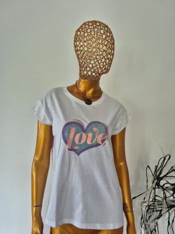 Tee-shirt Manches Courtes Blanc Femme Taille S/M