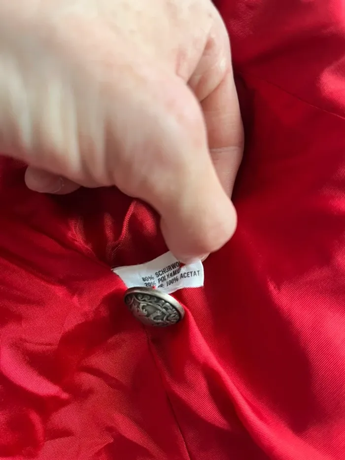 Veste rouge autrichienne vintage M&G broderies edelweiss – Made in Germany T.42 - photo numéro 6