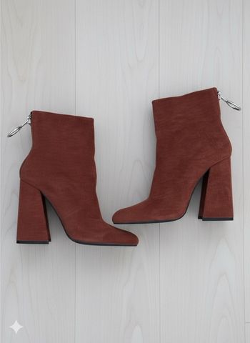 🍁 Bottines Lola Skye – Velours Côtelé Bordeaux – T.39