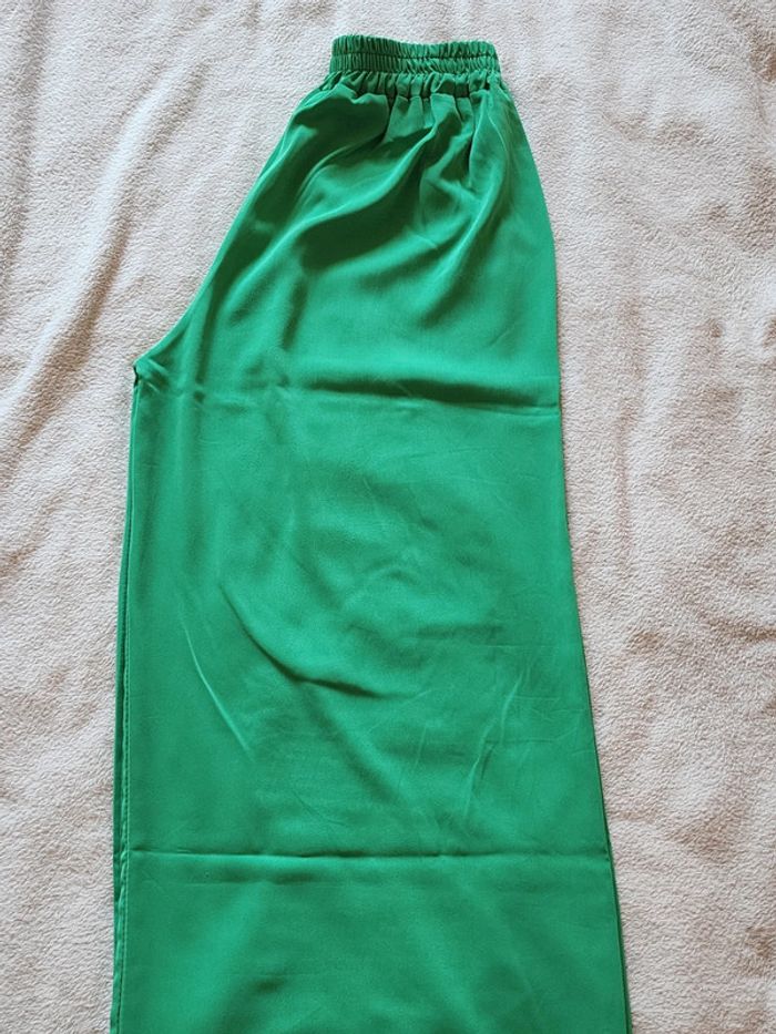 Pantalon à jambes larges / palazzo vert TU 36/40 - photo numéro 8