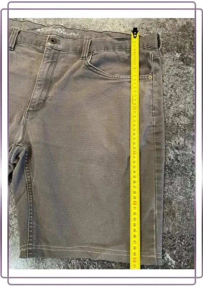 Short jean gris homme Eddie Bauer 40x30 Pantaloncini carpentiere uomo Zimmermannsshorts Herren - photo numéro 4