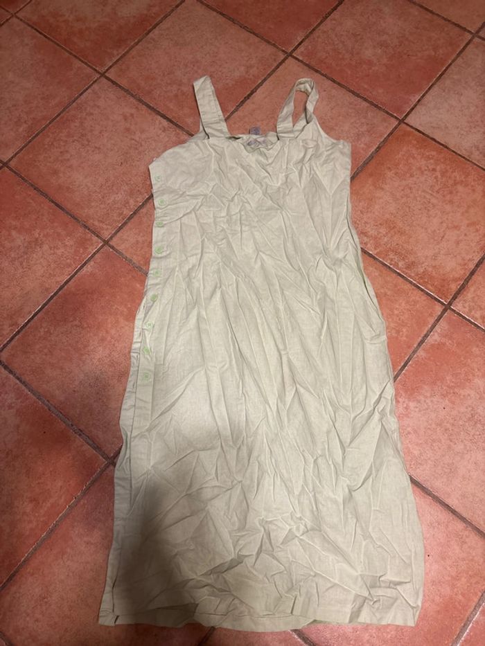 Robe verte lin / coton - photo numéro 2