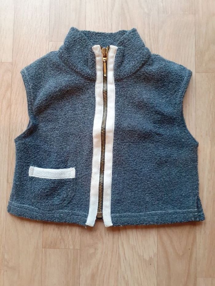 Gilet zippé sans manche, 6mois
