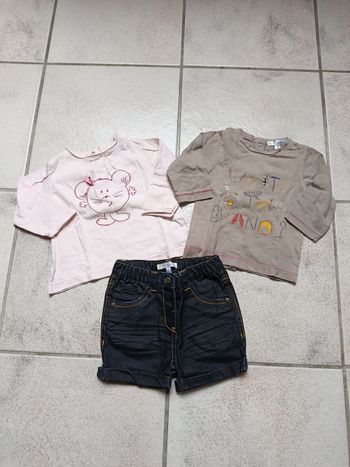 Short + 2 hauts manches longues
