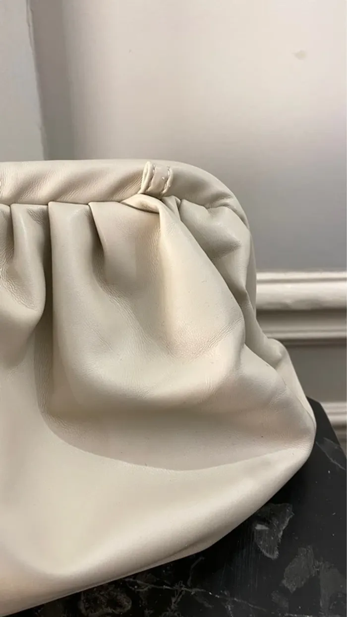 Sac pochette Bourse similicuir crème - photo numéro 3