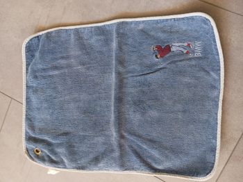 serviette de toilette blanche et bleu 100% coton 92 x 52 cm Charles Chevignon