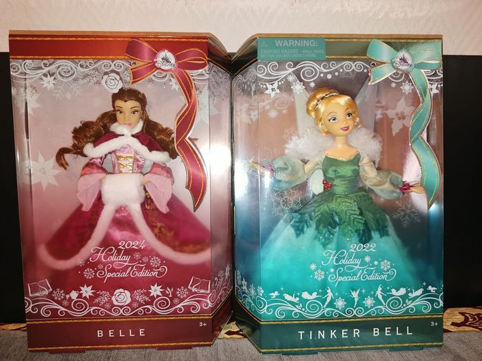 Poupée Disney store édition spéciale belle et clochette Noël