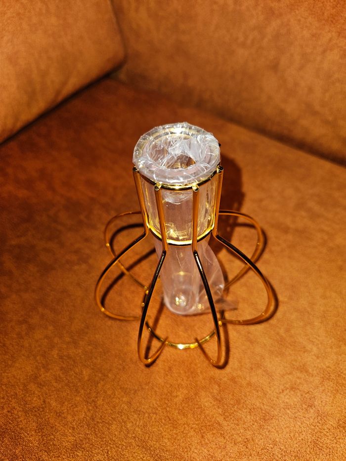 Vase support doré tube à essai neuf 15 cm - photo numéro 4