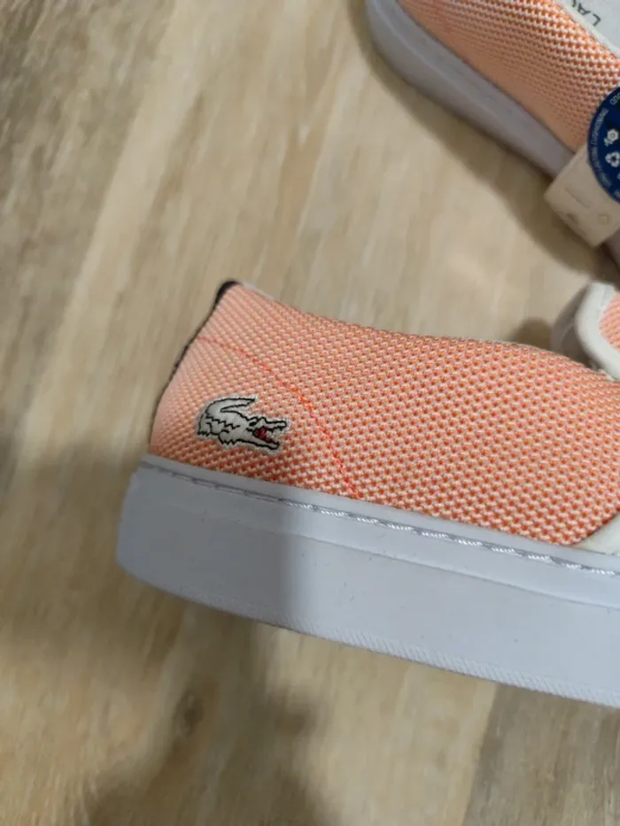 Baskets slip on Lacoste toile abricot blanc 41 neuves - photo numéro 2