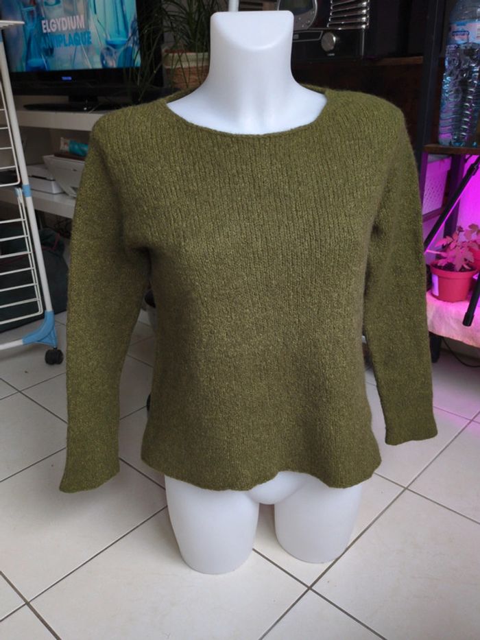 Pull alpaga vert olive American vintage S - photo numéro 7