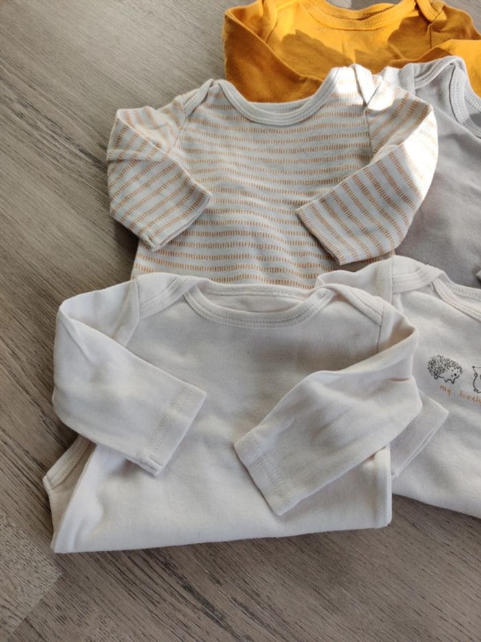 Lot 5 bodies manches longues 6 mois - photo numéro 3