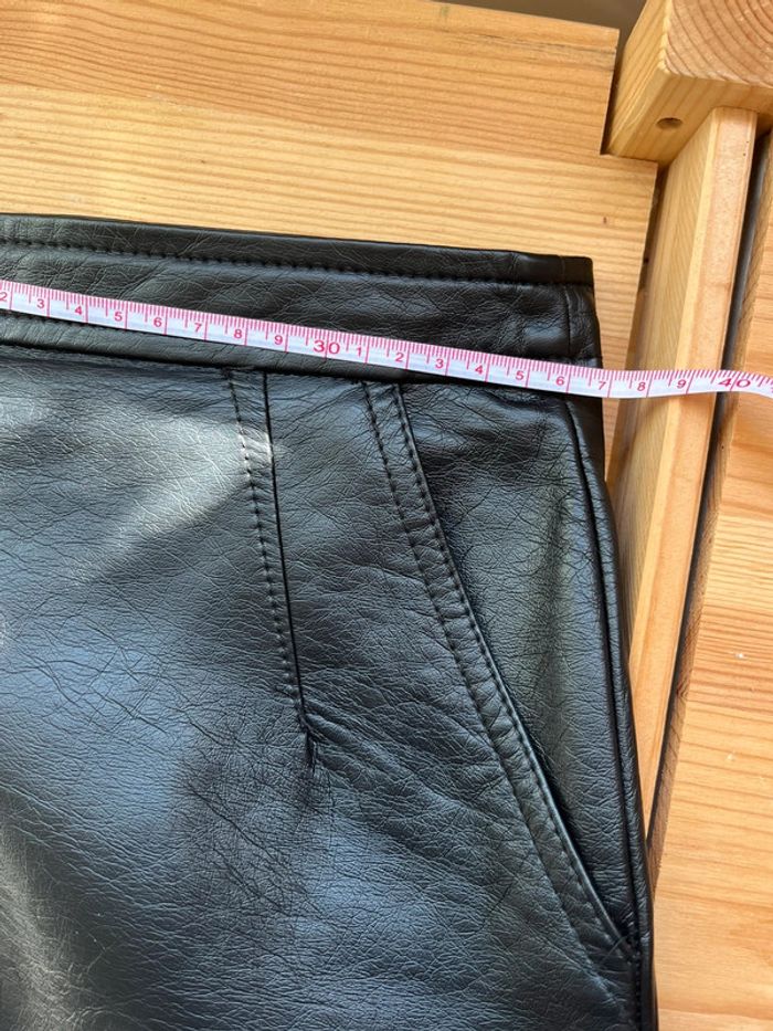 Jupe crayon mi longue cuir synthétique noir taille 38 - photo numéro 5