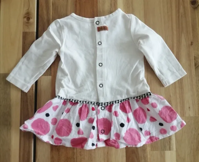 Robe manche longue catimini blanc cassé rose - photo numéro 4